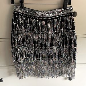 Boohoo Sparkle Tassel Skirt